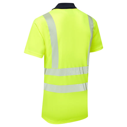 Supertouch Essentials Hi-Vis Yellow Eco CoolMax Short Sleeved Polo Shirt