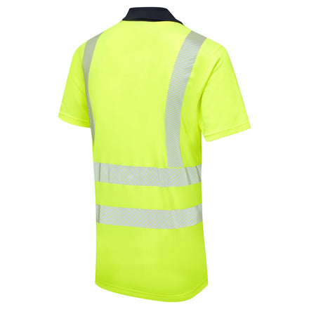 Supertouch Essentials Hi-Vis Yellow Eco CoolMax Short Sleeved Polo Shirt