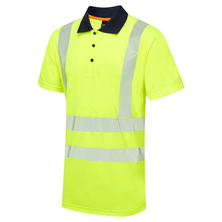 Supertouch Essentials Hi-Vis Yellow Eco CoolMax Short Sleeved Polo Shirt
