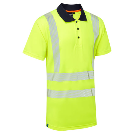 Supertouch Essentials Hi-Vis Yellow Eco CoolMax Short Sleeved Polo Shirt