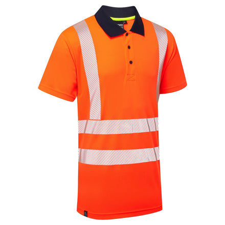 Supertouch Essentials Hi-Vis Orange Eco CoolMax Short Sleeved Polo Shirt