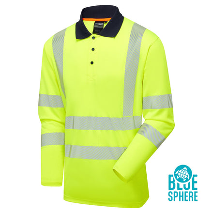 Supertouch Essentials Hi-Vis Yellow Eco CoolMax Long Sleeved Polo Shirt