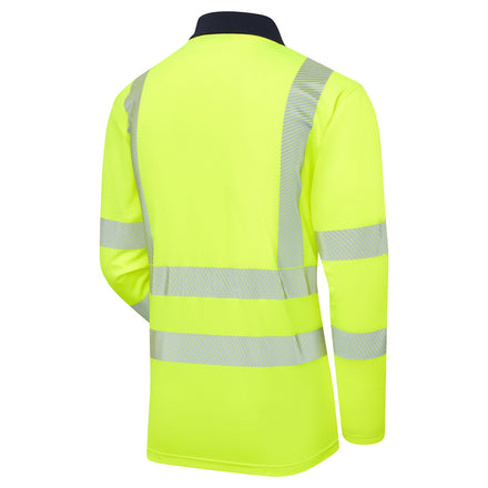 Supertouch Essentials Hi-Vis Yellow Eco CoolMax Long Sleeved Polo Shirt