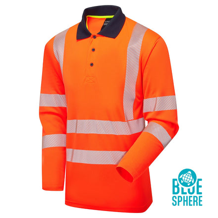 Supertouch Essentials Hi-Vis Orange Eco CoolMax Long Sleeved Polo Shirt