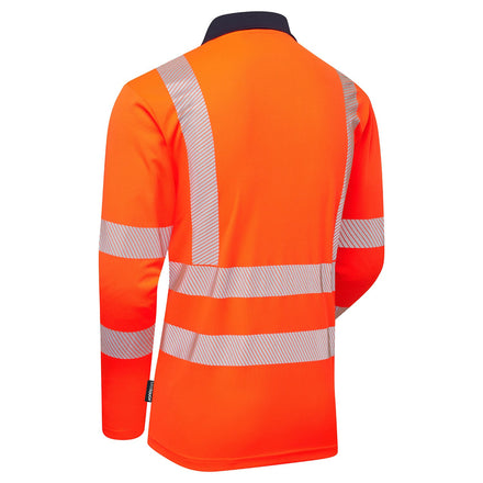Supertouch Essentials Hi-Vis Orange Eco CoolMax Long Sleeved Polo Shirt