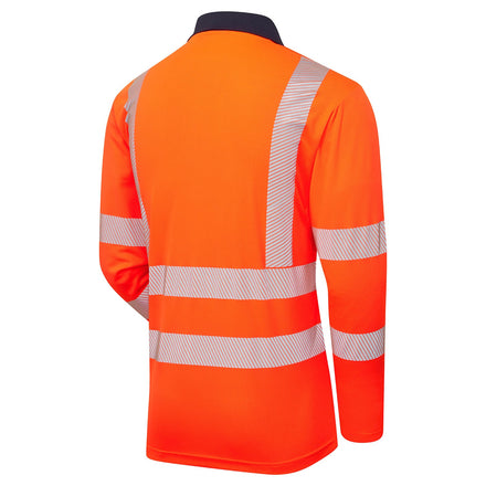 Supertouch Essentials Hi-Vis Orange Eco CoolMax Long Sleeved Polo Shirt