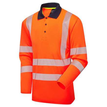 Supertouch Essentials Hi-Vis Orange Eco CoolMax Long Sleeved Polo Shirt