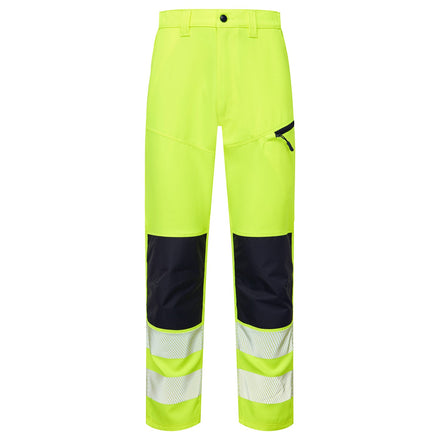 Supertouch Essentials Hi Vis Yellow Eco Coolair 4-Way Stretch Trousers