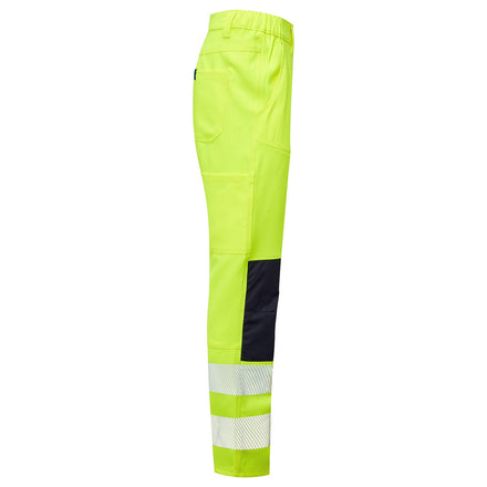 Supertouch Essentials Hi Vis Yellow Eco Coolair 4-Way Stretch Trousers
