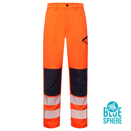 Supertouch Essentials Hi Vis Orange Eco Coolair 4-Way Stretch Trousers