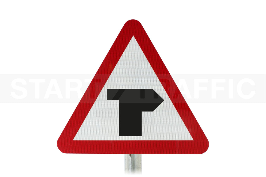 T-Junction Ahead Post Mounted Sign - Diagram 505.1 R2/RA2 (Face Only)