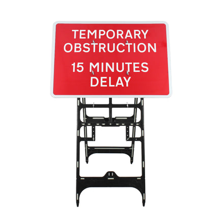 Temporary Obstruction 15 Minutes Delay Quick Fit Sign 1050x750mm RA1 (Face Only)