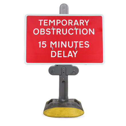 Temporary Obstruction 15 Minutes Delay Quick Fit Sign 1050x750mm RA1 (Face Only)