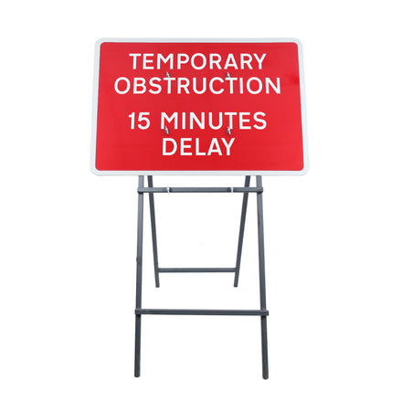 Temporary Obstruction 15 Minutes Delay Quick Fit Sign 1050x750mm RA1 (Face Only)