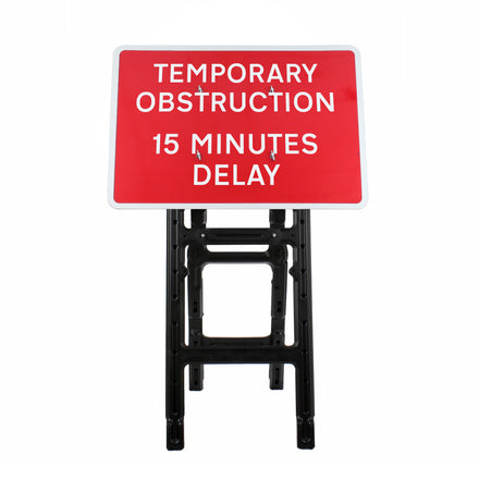 Temporary Obstruction 15 Minutes Delay Quick Fit Sign 1050x750mm RA1 (Face Only)