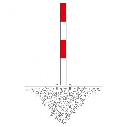 Traffic Line Barrier Post Bollard 1000mm - Bolt Down