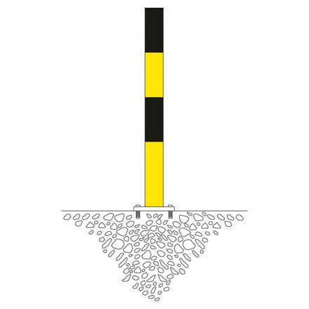 Traffic Line Barrier Post Bollard 1000mm - Bolt Down