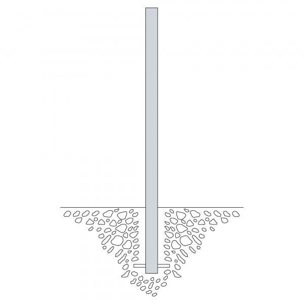 Traffic Line Barrier Post Bollard 1000mm - Cast In