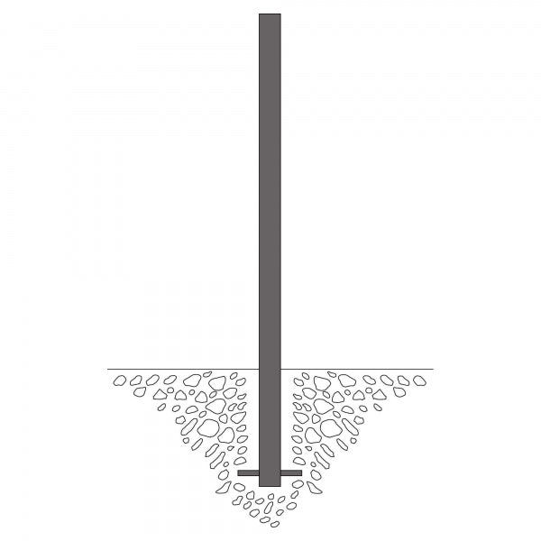 Traffic Line Barrier Post Bollard 1000mm - Cast In