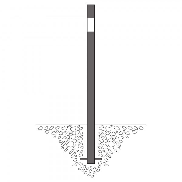 Traffic Line Barrier Post Bollard 1000mm - Cast In