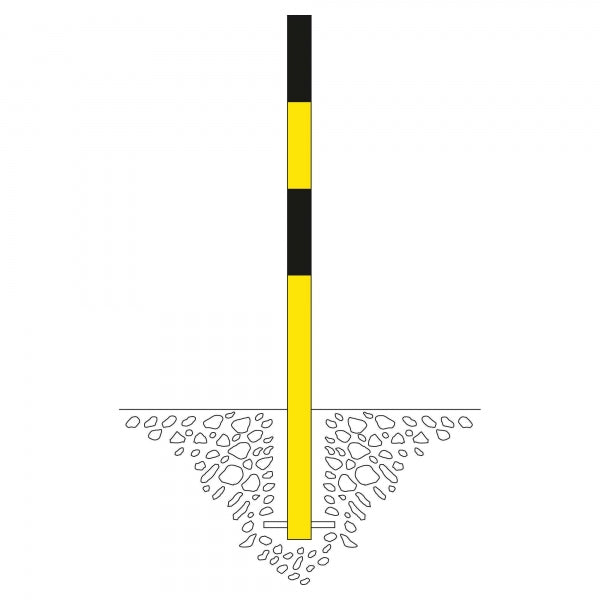 Traffic Line Barrier Post Bollard 1000mm - Cast In