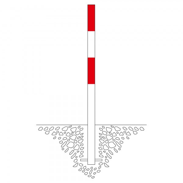 Traffic Line Barrier Post Bollard 1000mm - Cast In