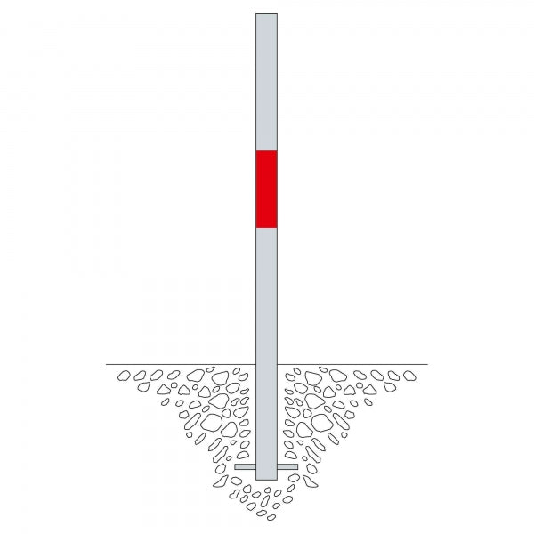 Traffic Line Barrier Post Bollard 1000mm - Cast In
