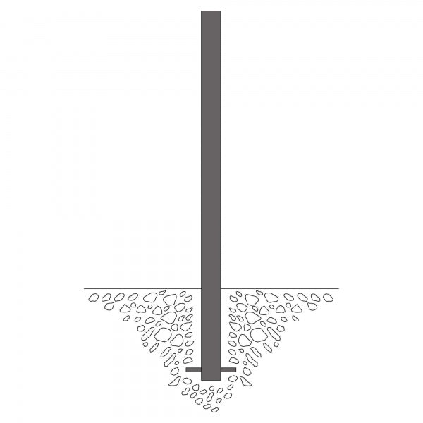 Traffic Line Barrier Post Bollard 1000mm - Cast In