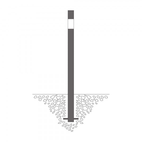 Traffic Line Barrier Post Bollard 1000mm - Cast In