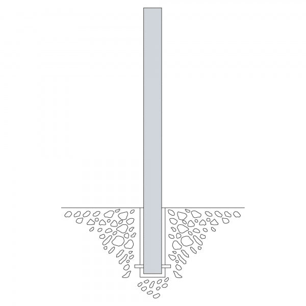 Traffic Line Barrier Post Bollard 1000mm - Cast In