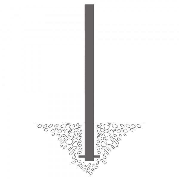 Traffic Line Barrier Post Bollard 1000mm - Cast In