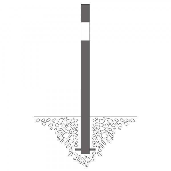 Traffic Line Barrier Post Bollard 1000mm - Cast In