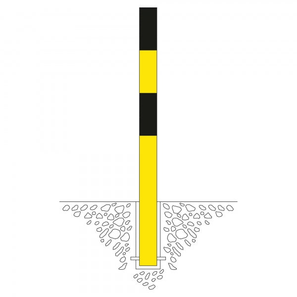 Traffic Line Barrier Post Bollard 1000mm - Cast In