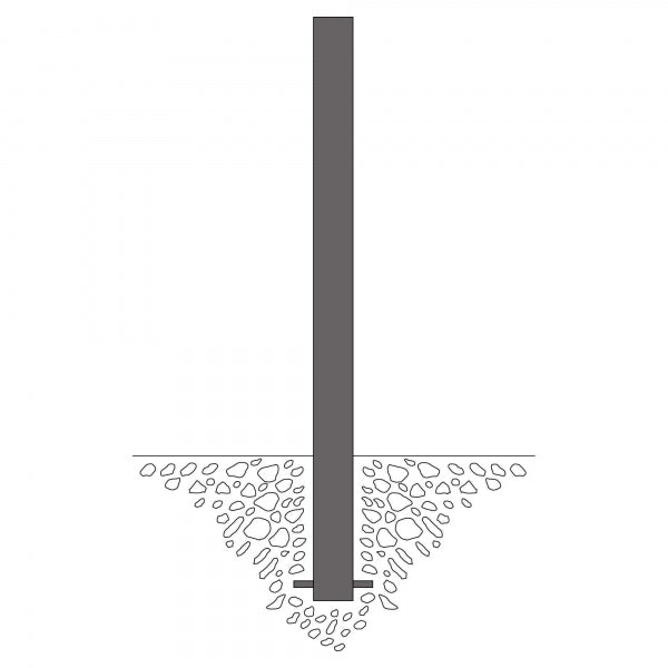 Traffic Line Barrier Post Bollard 1000mm - Cast In