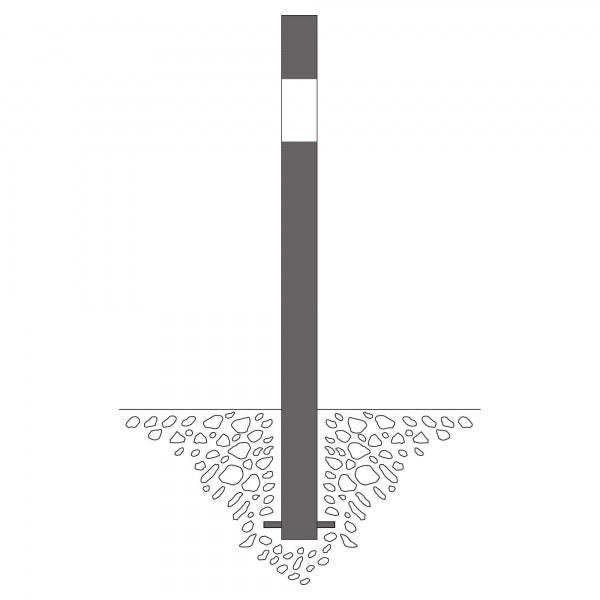 Traffic Line Barrier Post Bollard 1000mm - Cast In