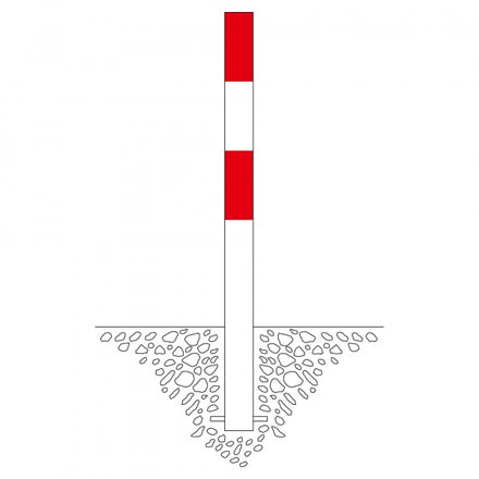 Traffic Line Barrier Post Bollard 1000mm - Cast In