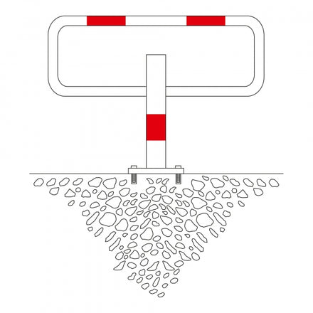 Traffic Line COMMANDER Galvanised Drop Down Frame Post Bollard - 570mm