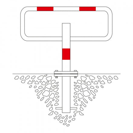 Traffic Line COMMANDER Galvanised Drop Down Frame Post Bollard - 570mm