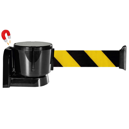 TRAFFIC-LINE Magnetic Wall Mounted Belt Barrier - Yellow/Black Belt