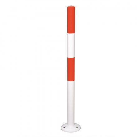 Traffic Line Removable Bolt Down (Screw Fix) Barrier Post Bollard Red/White 1000mm