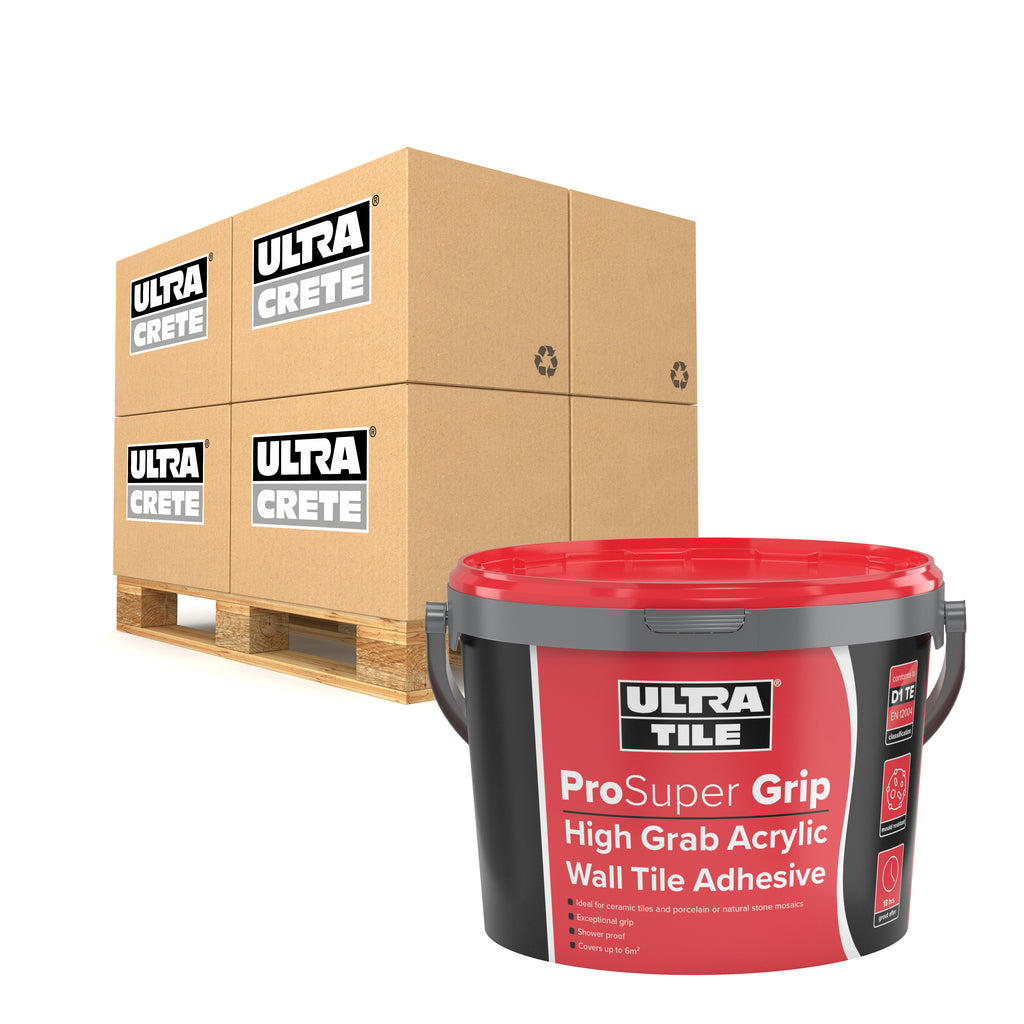 UltraTile Pro Super Grip High Grab Acrylic Wall Tile Adhesive 15kg & 10l - Full Pallet x44