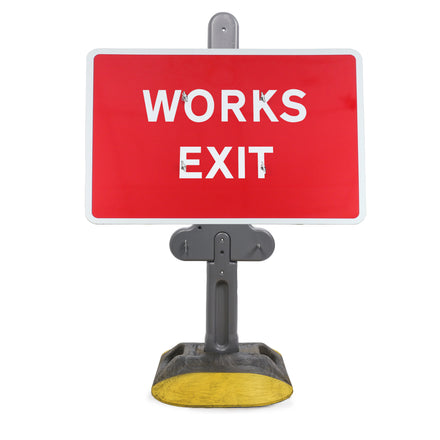 Works Exit Sign Diagram 7302 | Quick Fit (face only) | 1050x750mm