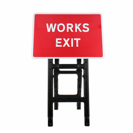 Works Exit Sign Diagram 7302 | Quick Fit (face only) | 1050x750mm