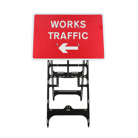 Works Traffic Arrow Left Dia 7303 | Quick Fit Sign (Face Only) | 1050x750mm