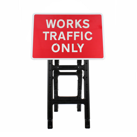 WORKS TRAFFIC ONLY Quick Fit Sign Dia 7301 | Quick Fit (Face Only) | 1050x750mm