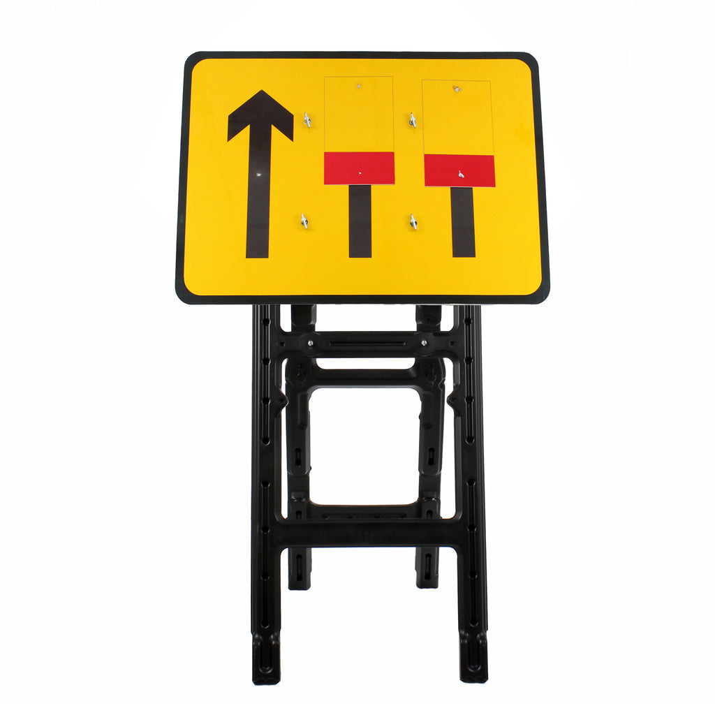 3 Lane Wicket Lane Closure Sign Diagram 7202 3mm Plastic | Quick Fit (face only)