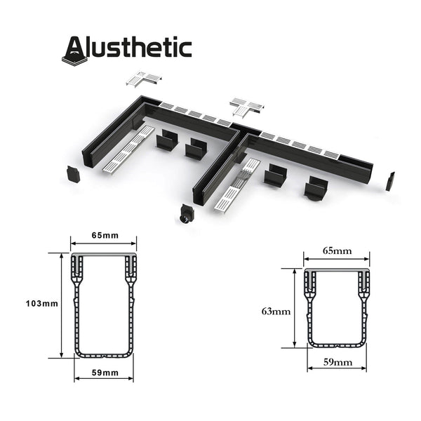 Alusthetic PVC Threshold Drain With Aluminium Grating Corner Connector ...