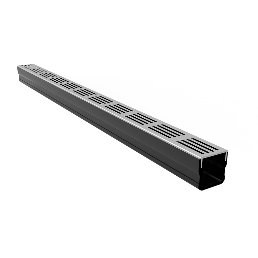 Alusthetic PVC Threshold Drain With Aluminium Grating 1 Metre Length ...