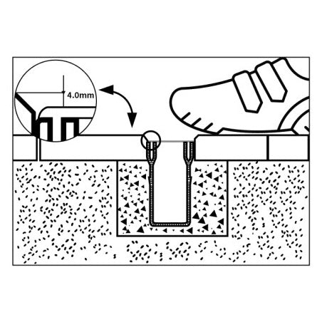 Alusthetic PVC Threshold Drain With Aluminium Grating 1 Metre Length