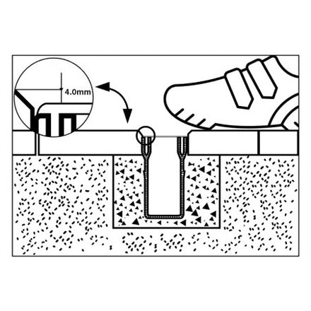 Alusthetic PVC Threshold Drain With Aluminium Grating 1 Metre Length